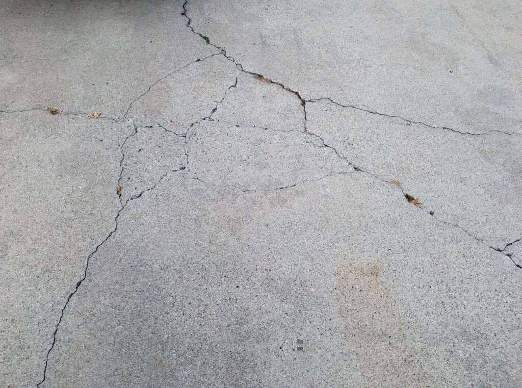 Crack in cement driveway