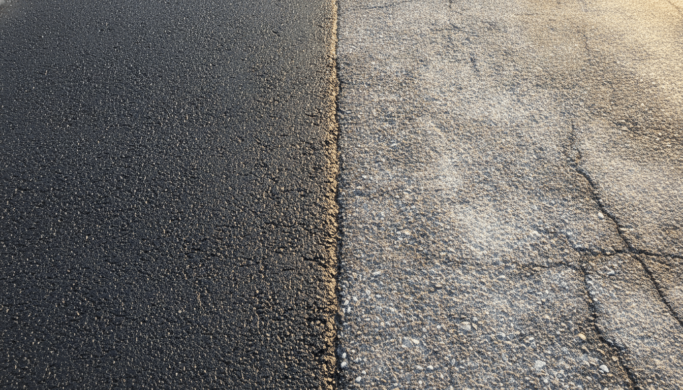 Driveway surface showing how long driveway sealcoating lasts before fading